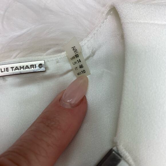 Elie Tahari Women's Jemra Cut Out Dress White Size 10  Cocktail Wedding Party - Picture 7 of 16